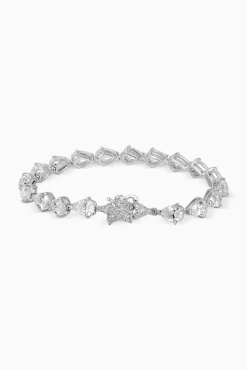Nova Diamond Eternity Bracelet in Rhodium Vermeil