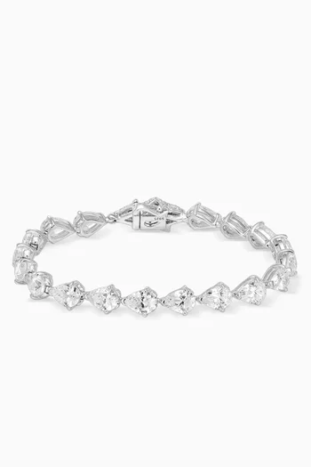 Nova Diamond Eternity Bracelet in Rhodium Vermeil