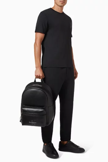 Bold Logo Backpack in Faux Leather