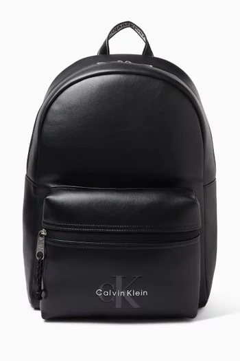 Bold Logo Backpack in Faux Leather