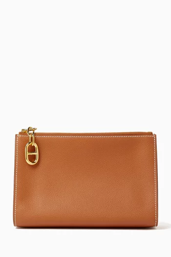 Unused Zipengo Chaîne d'Ancre PM Pouch in Evercolor Leather