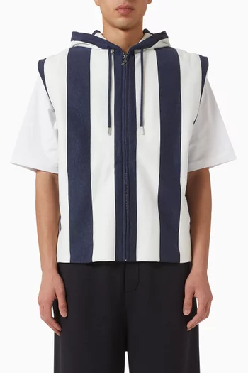 The Marinière Hooded Gilet in Cotton