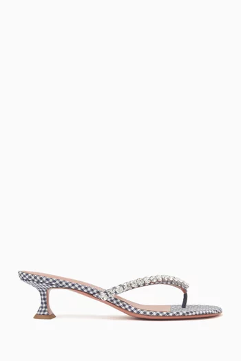 Gigi 45 Gingham Thong Mules