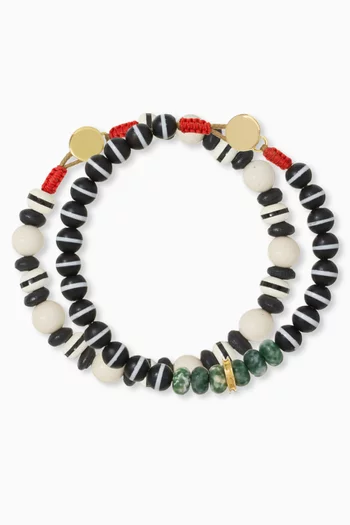 The Salt & Pepper Beaded Bracelet, Set of 2