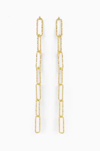 Drop Link Chain Earrings in Gold Vermeil