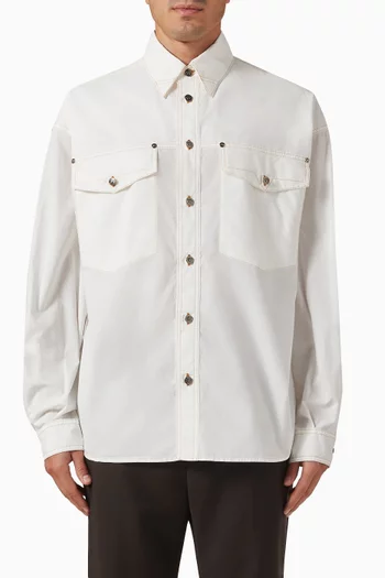Patch Pocket Shirt in Cotton-poplin