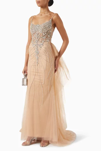 Crystal-embellished Gown in Tulle