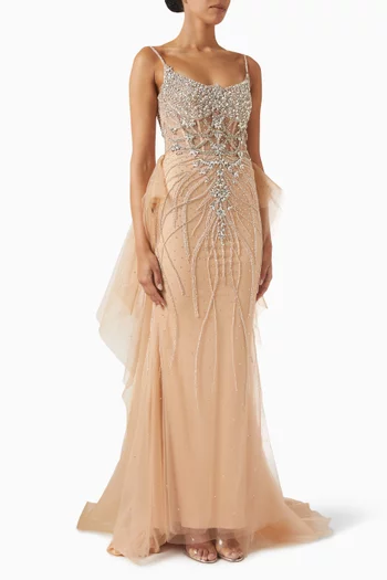 Crystal-embellished Gown in Tulle