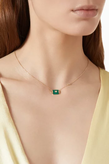 Layl Diamond & Agate Necklace in 18kt Yellow Gold