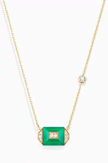 Layl Diamond & Agate Necklace in 18kt Yellow Gold