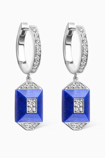 Layl Dangling Hoop Earrings in 18kt White Gold