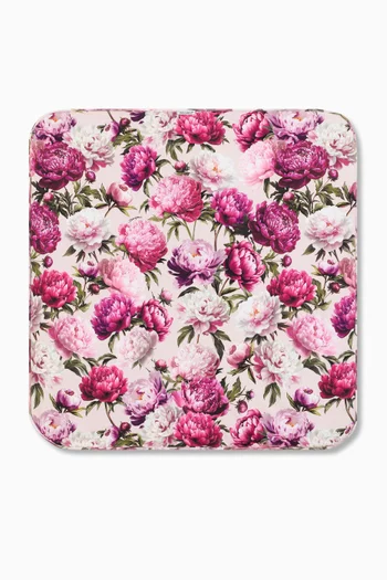 Peony-print Blanket in Cotton