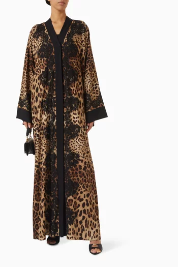 Leopard-print Wrap Dress in Silk