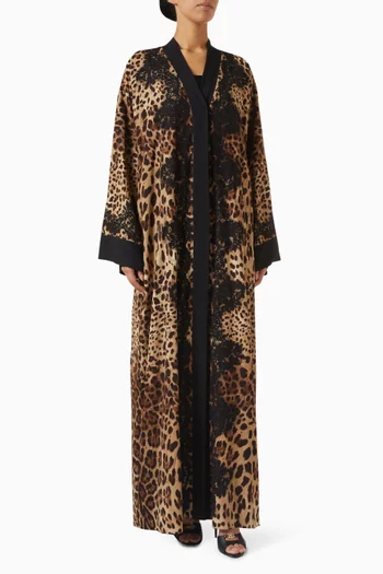 Leopard-print Wrap Dress in Silk