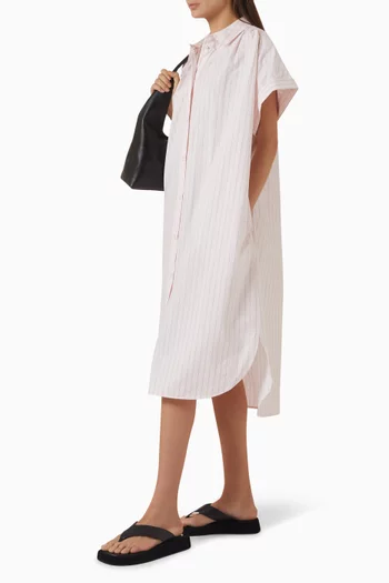 Striped Shirtdress in Cotton