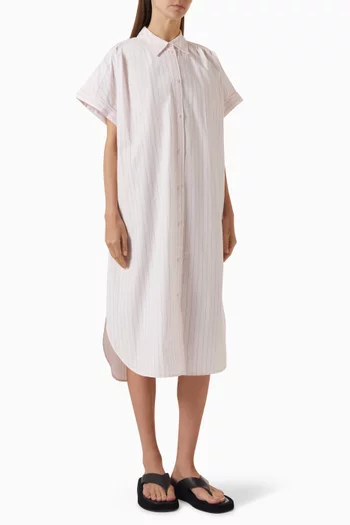 Striped Shirtdress in Cotton