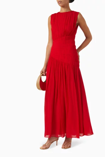 Amina Panelled Ruched Maxi Dress