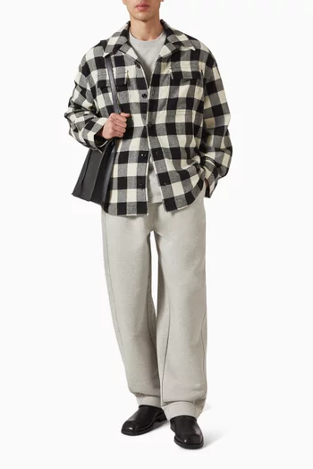 Wide Checked Shirt in Wool