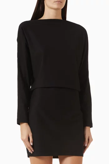 Dolman Curve Mini Dress in Supima Cotton-jersey