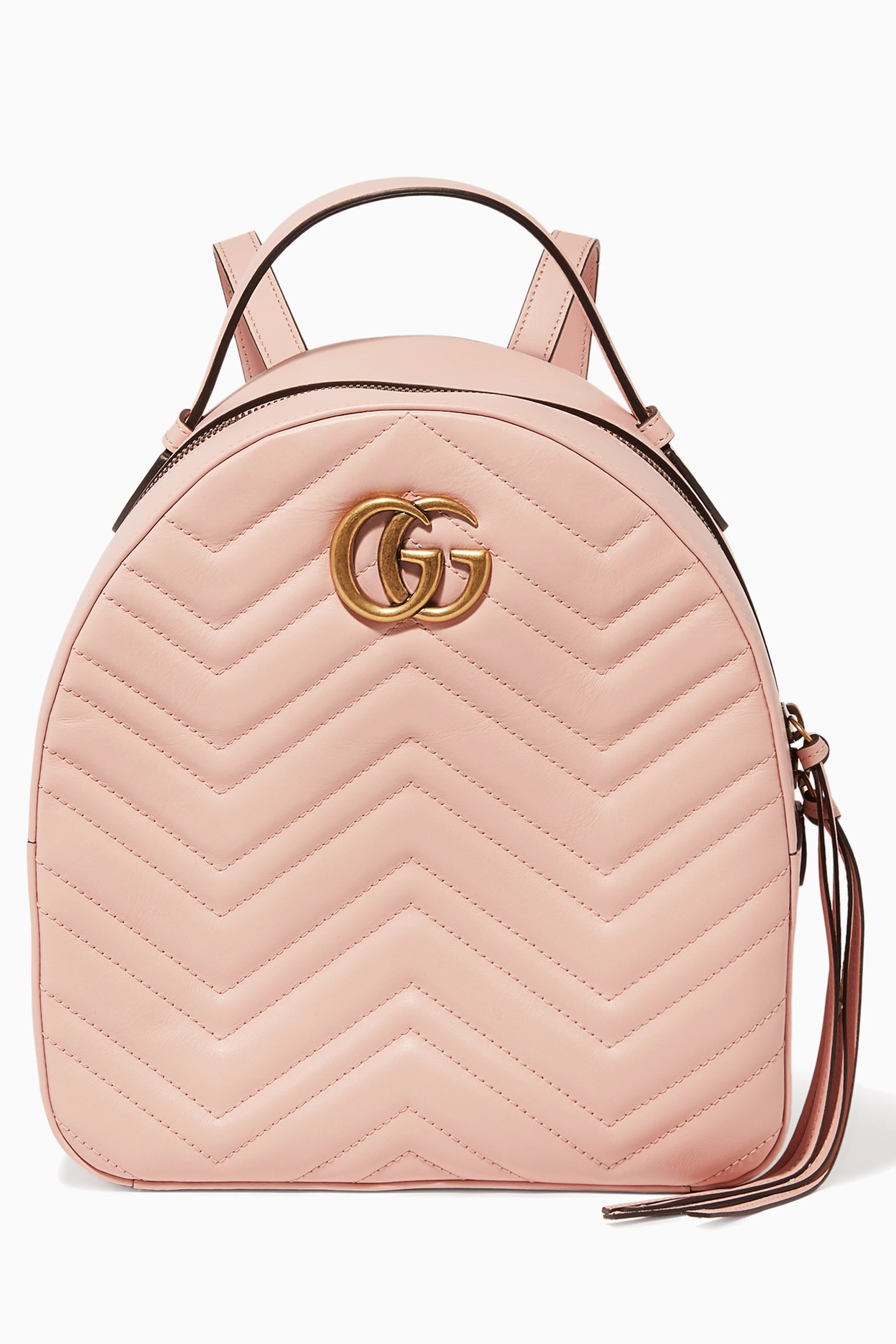 Buy Gucci Pink Light Pink GG Marmont Quilted Leather Backpack for
