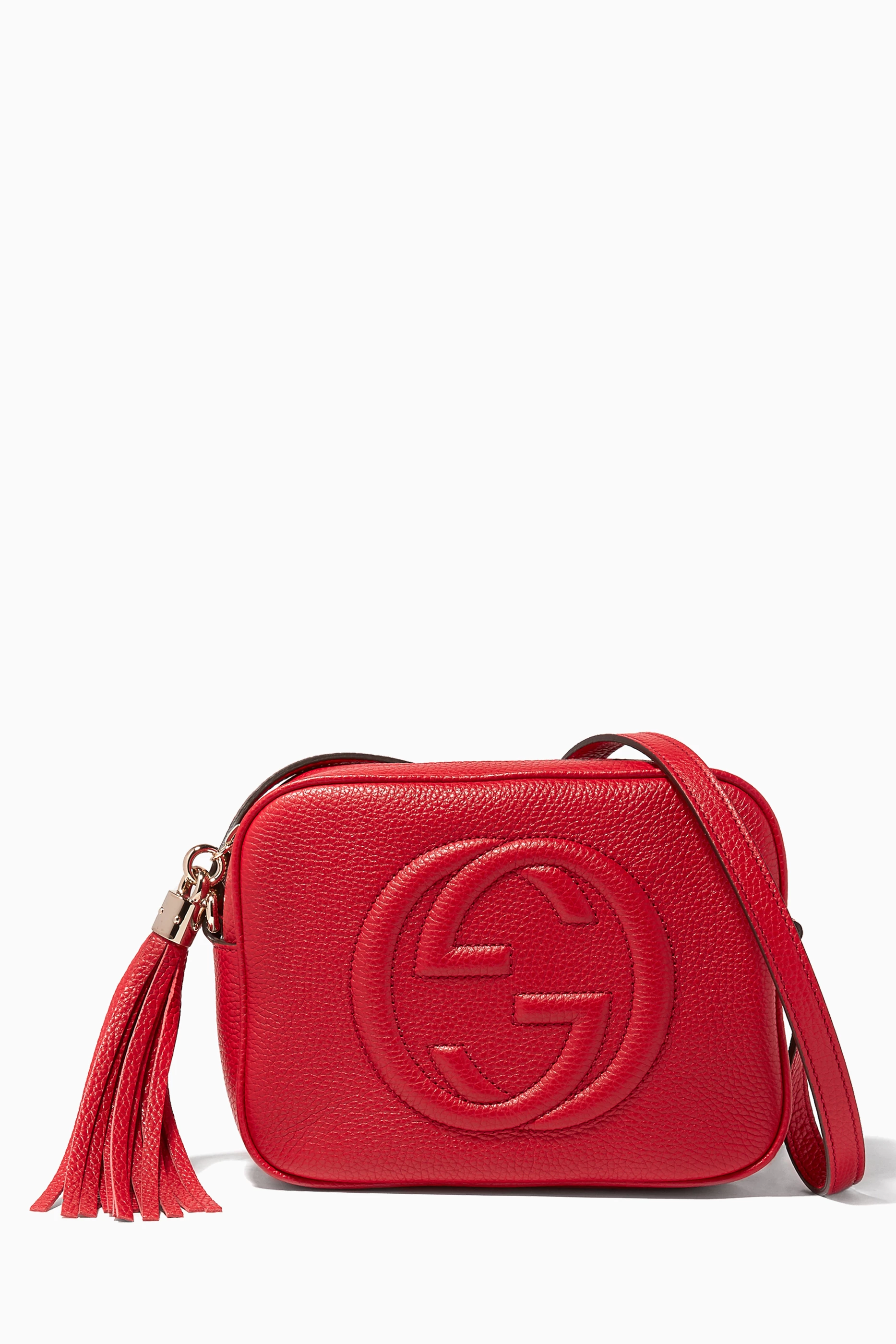 Buy Gucci Red Red Soho Leather Disco Bag for Women in Qatar Ounass
