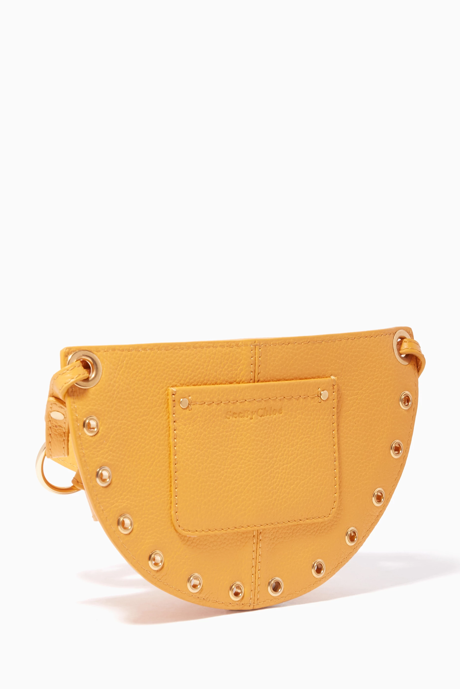 Buy See By Chlo Yellow Yellow Grained Kriss Belt Shoulder Bag