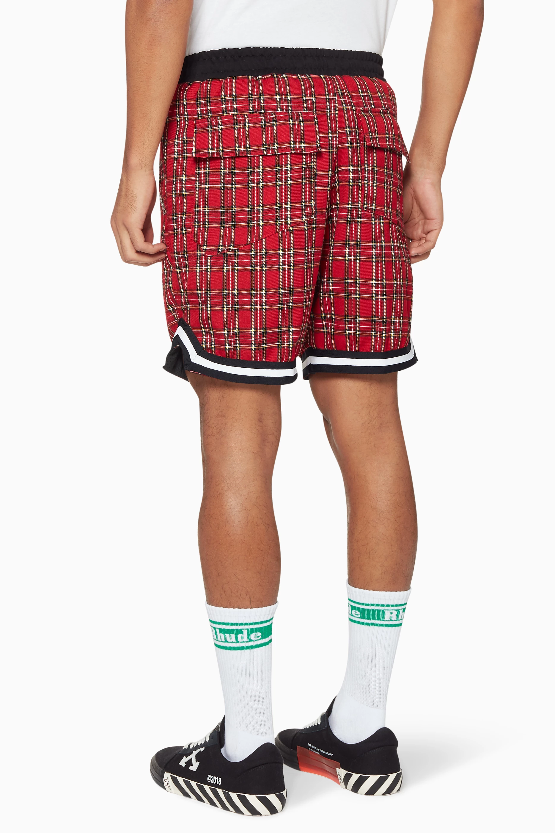 Red plaid shop basketball shorts