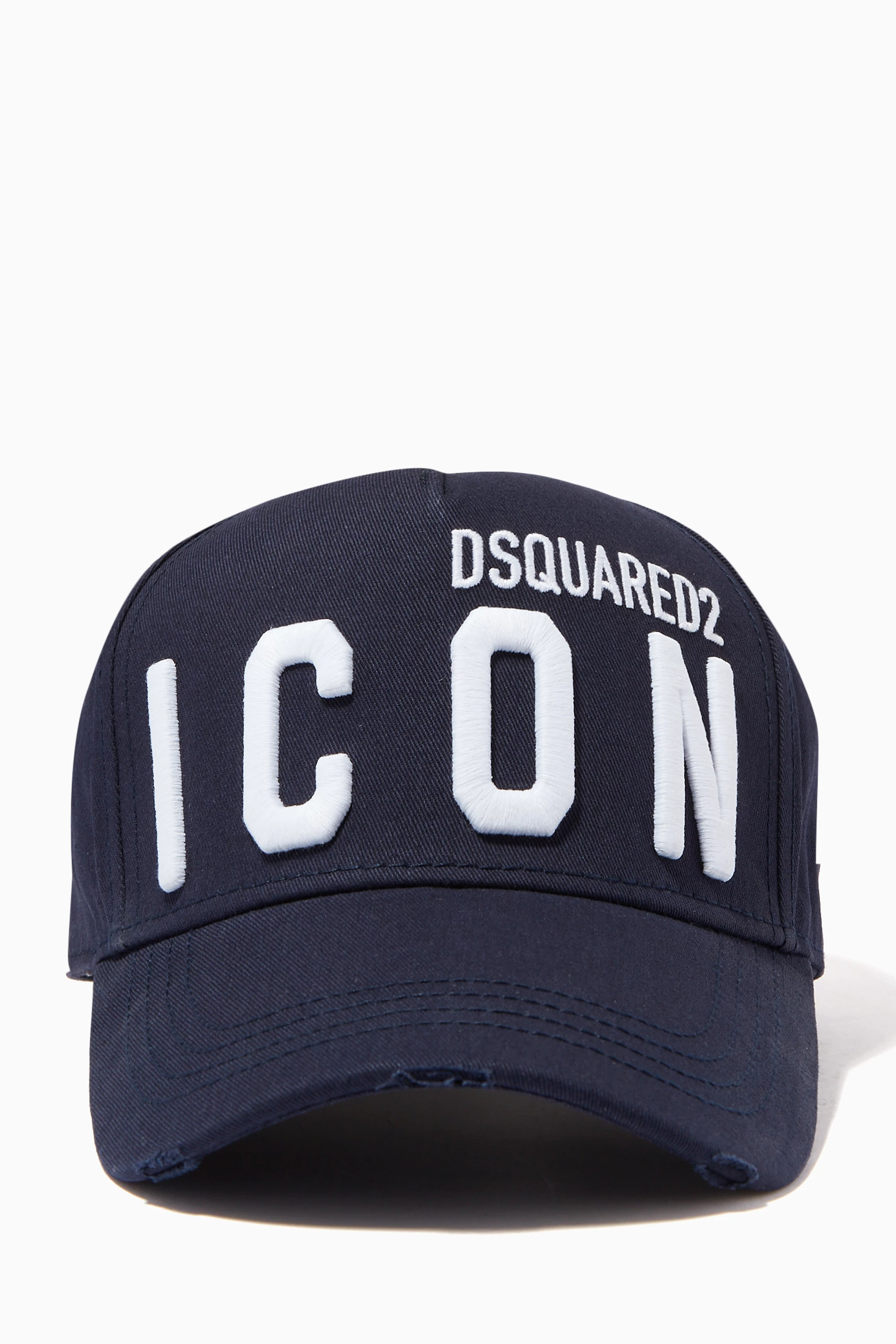 Buy Dsquared2 Blue Icon Logo Embroidered Cap in Cotton for Men in