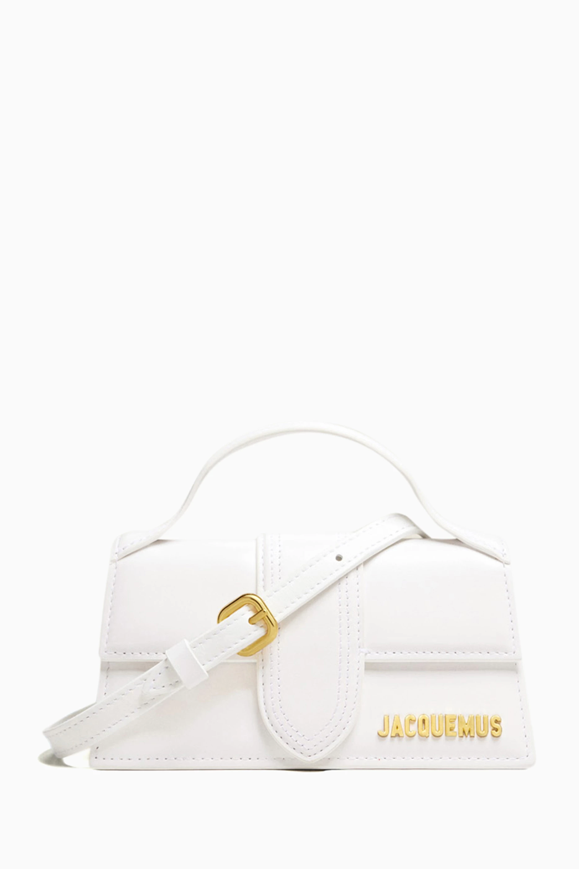 Buy Jacquemus White Le Bambino Mini Tote Bag in Leather for Women