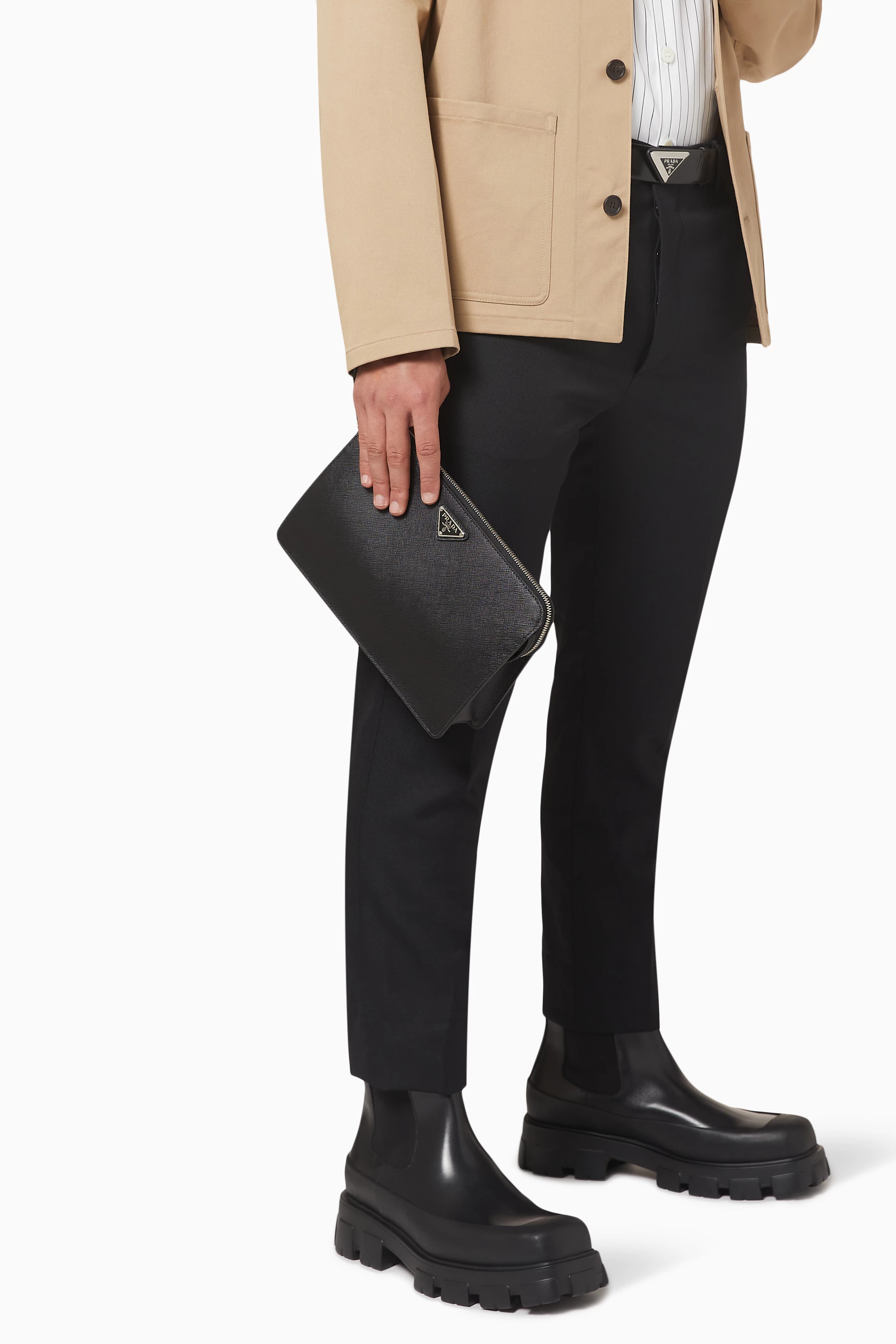 ○PRADA○ SAFFIANO LEATHER BELT_75 | jetcondor.com