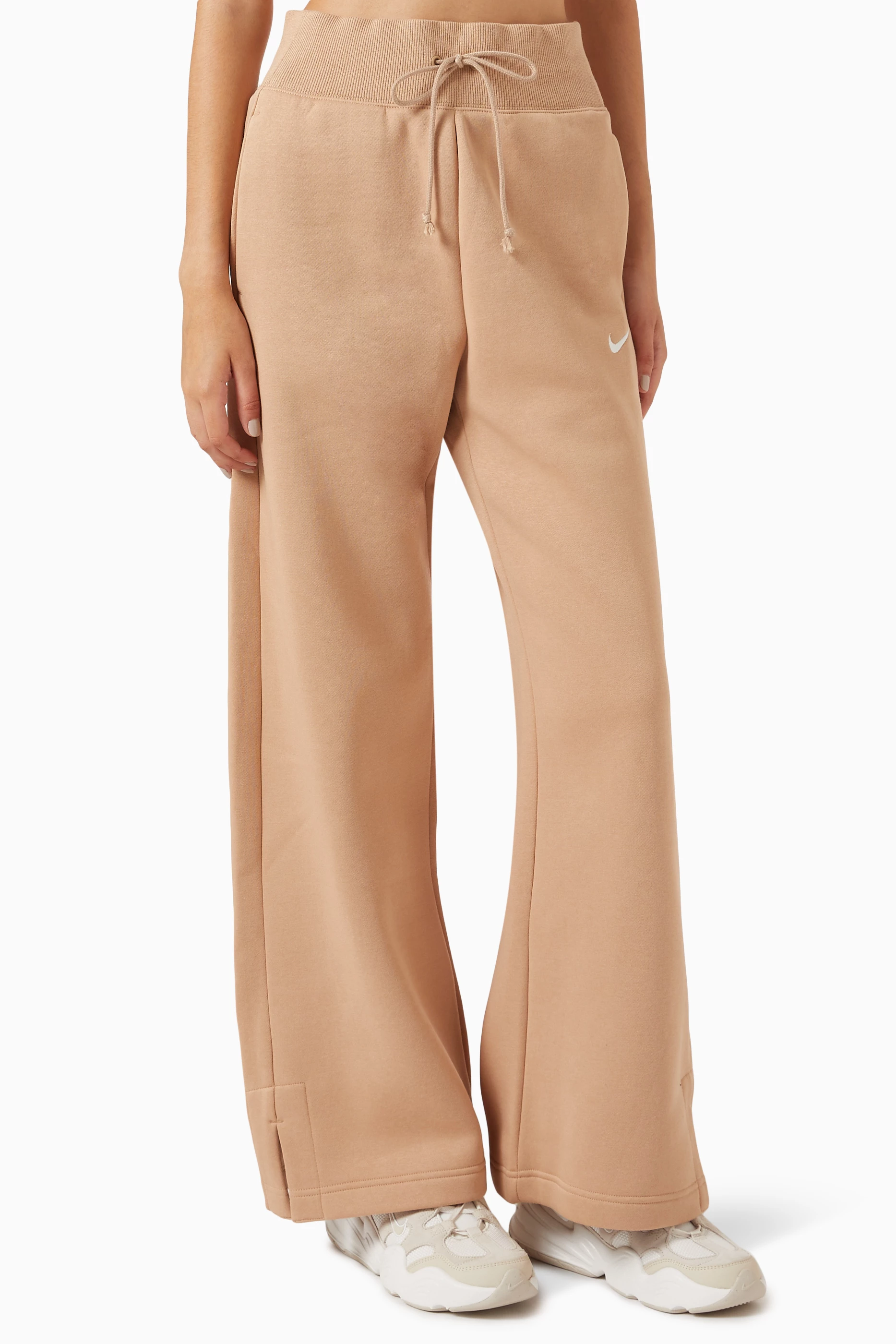 NIKE Sportswear Phoenix Wide Leg Womens Sweatpants - BROWN