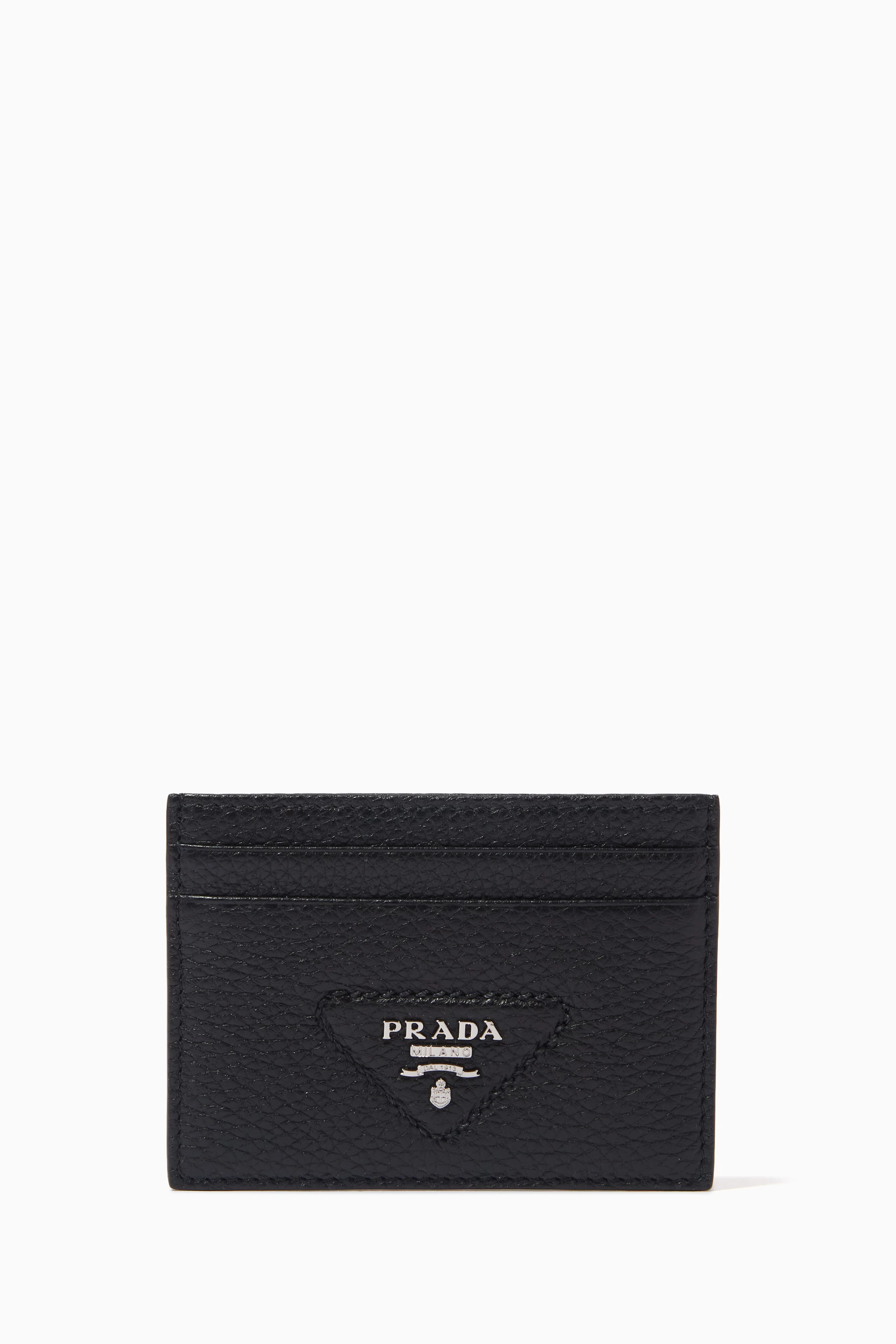 Black prada card new arrivals holder