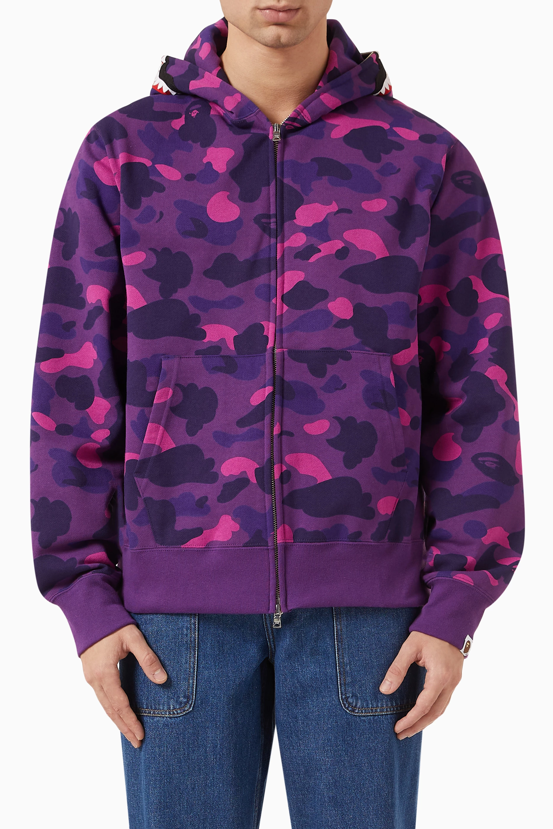 Bape full 2024 zip hoodie purple