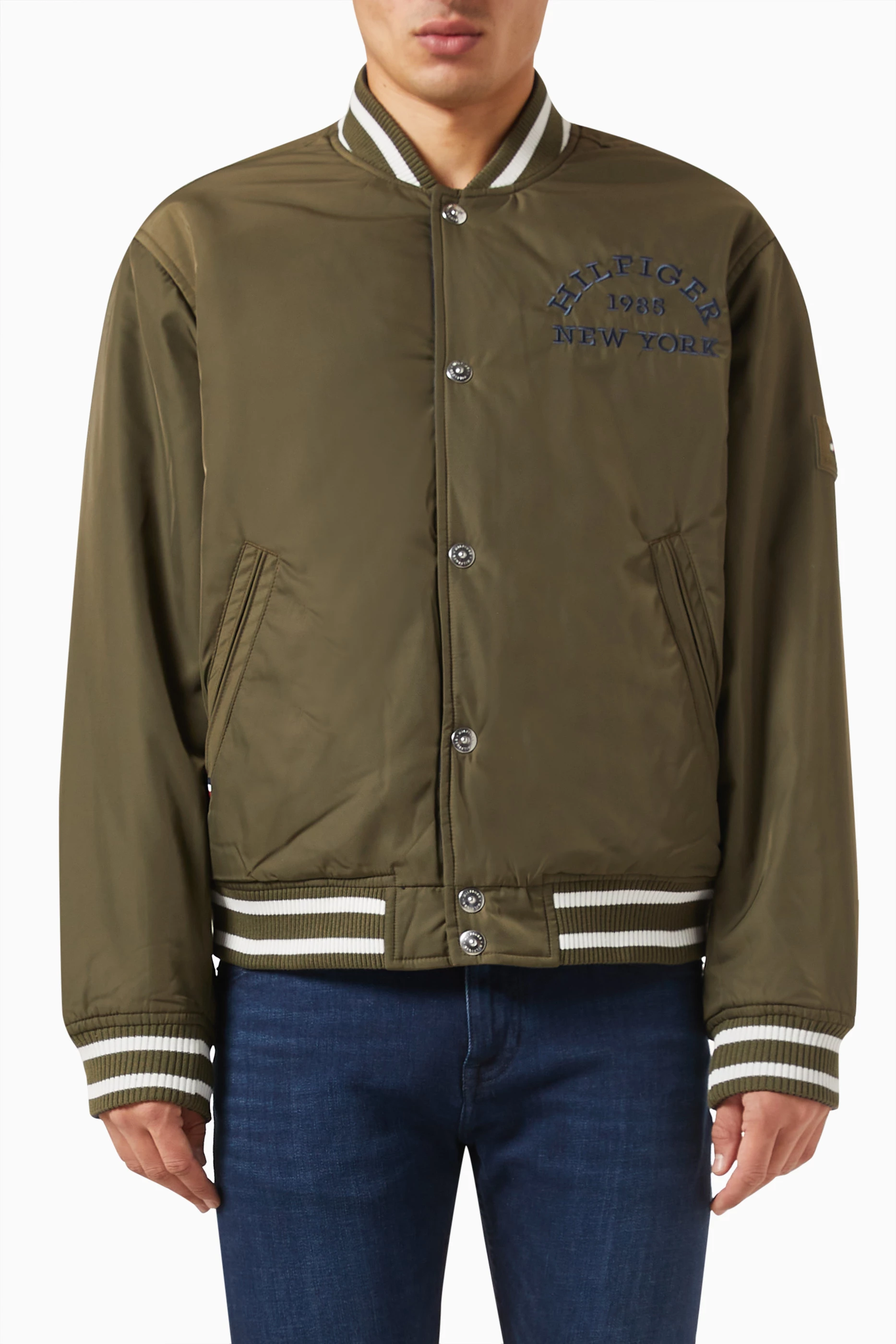 Tommy hilfiger reversible hotsell nylon bomber jacket