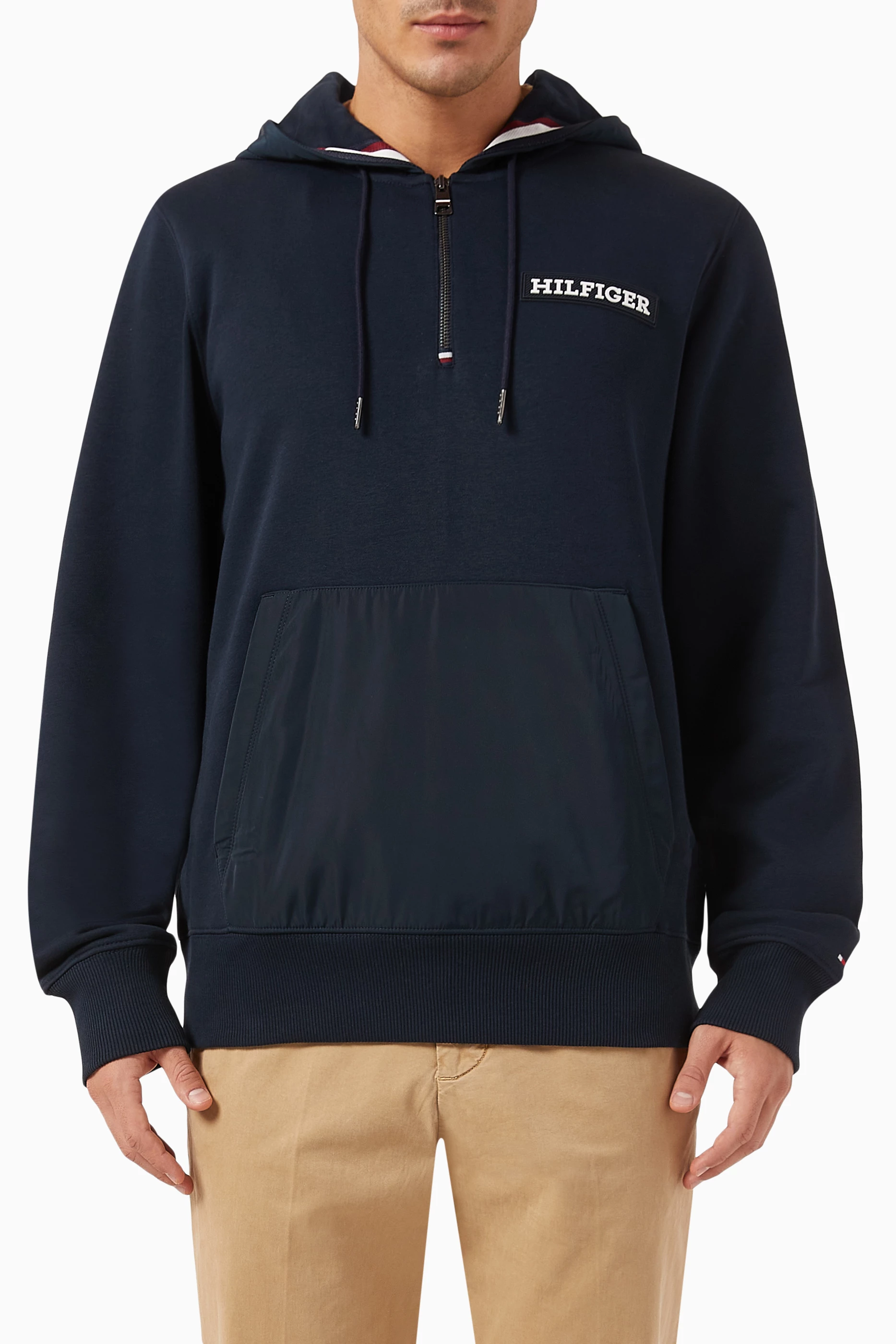 Buy Tommy Hilfiger Blue Global Stripe Monotype Half-zip Sweatshirt in  Organic Cotton for Men in Qatar