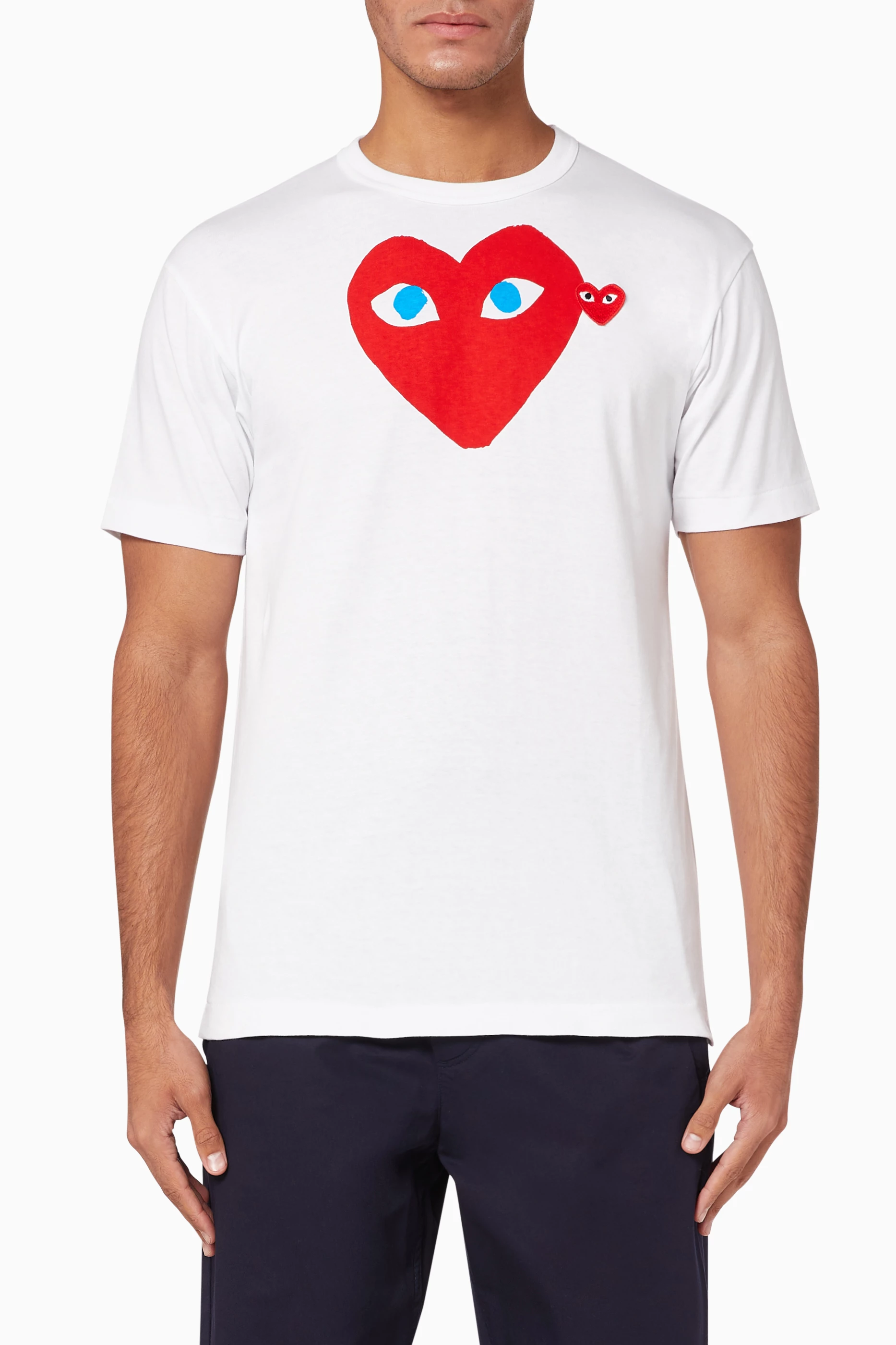 Buy Comme des Garcons PLAY White Heart Eyes Cotton T Shirt For Men Online Ounass Qatar