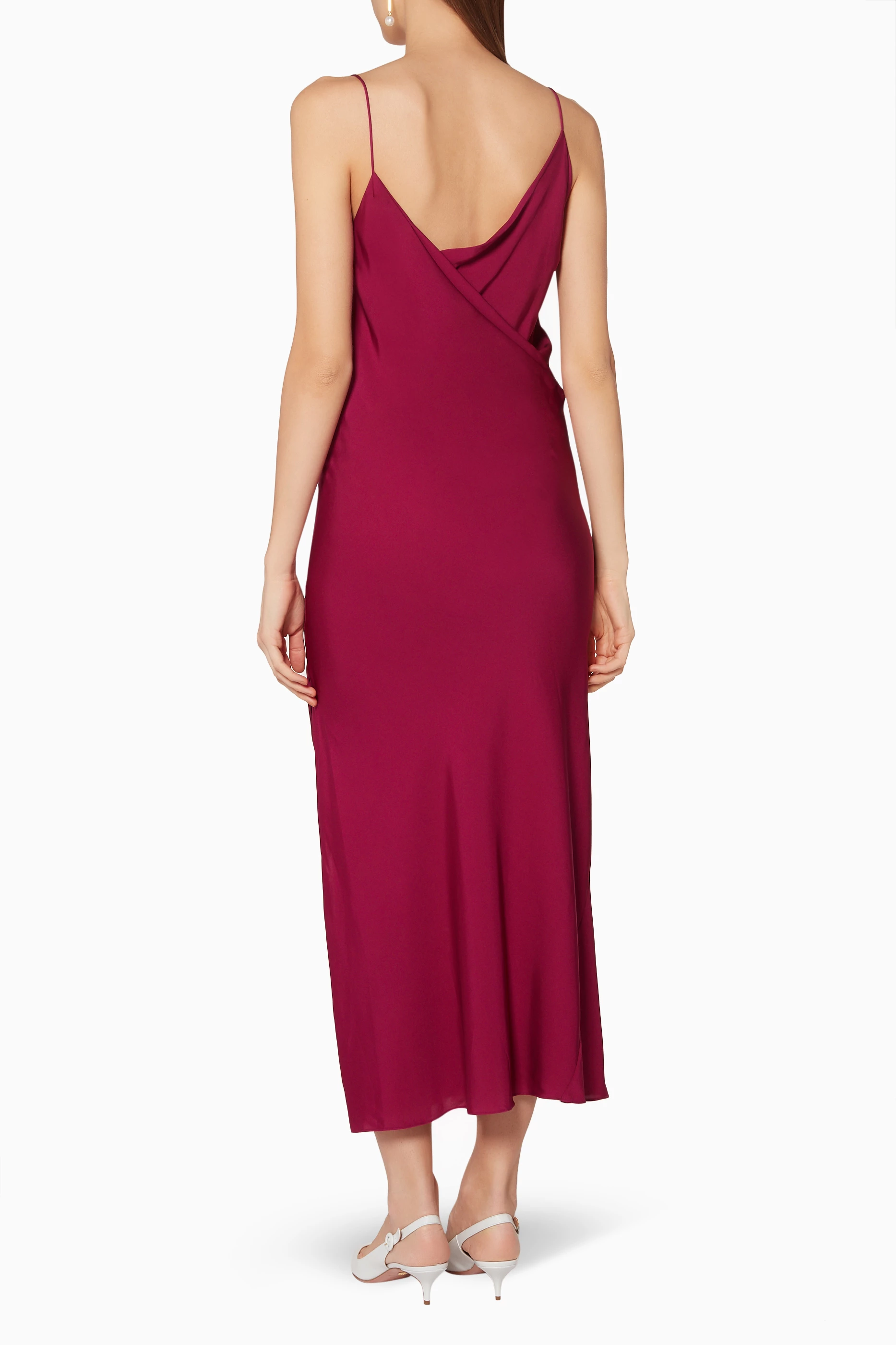 Buy Theory Pink Electric Pink Silk Maxi Dress For Women Online Ounass Qatar
