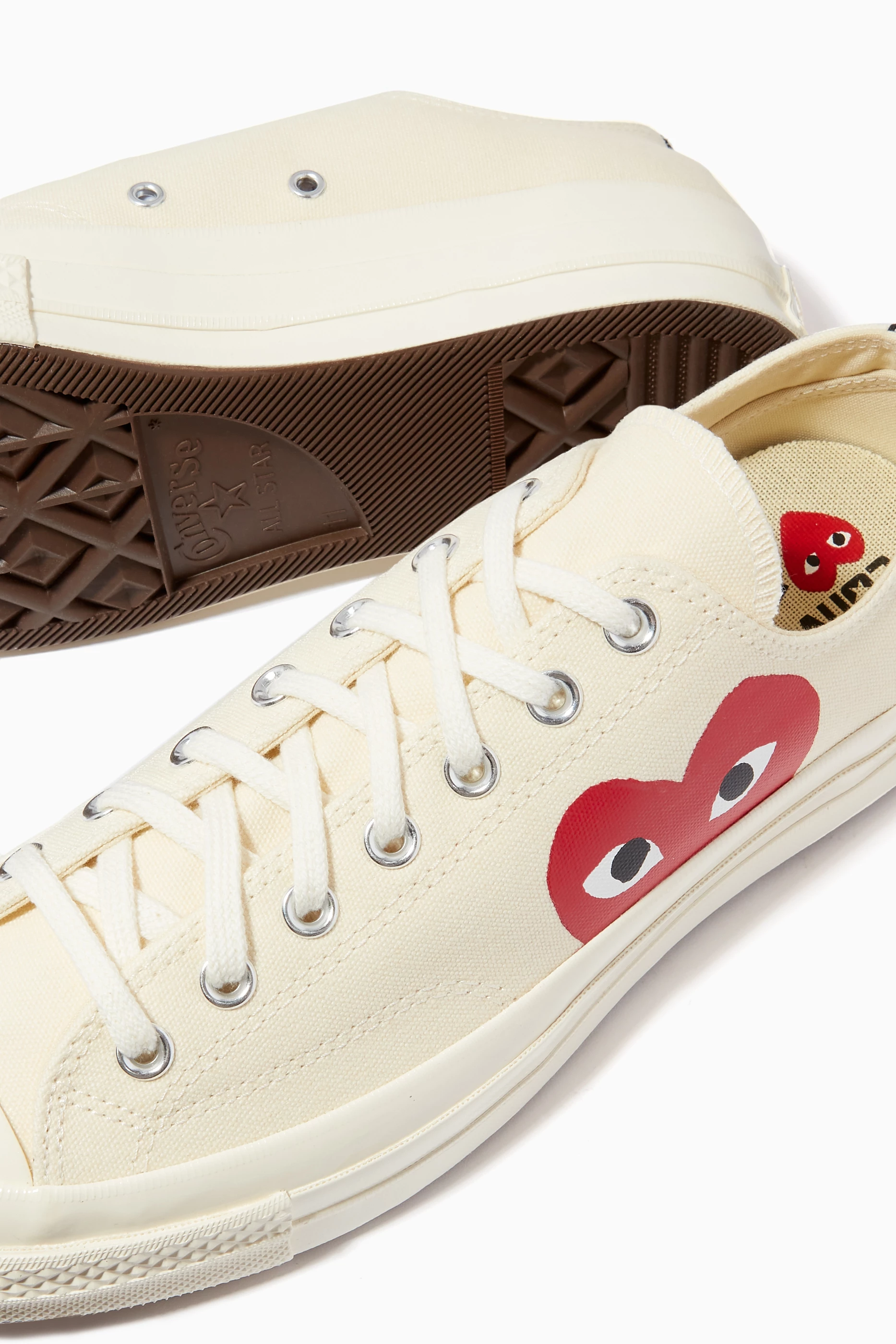 Buy Comme des Garcons PLAY White x Converse Chuck 70 Low Top Sneakers in Canvas For Men Online Ounass Qatar