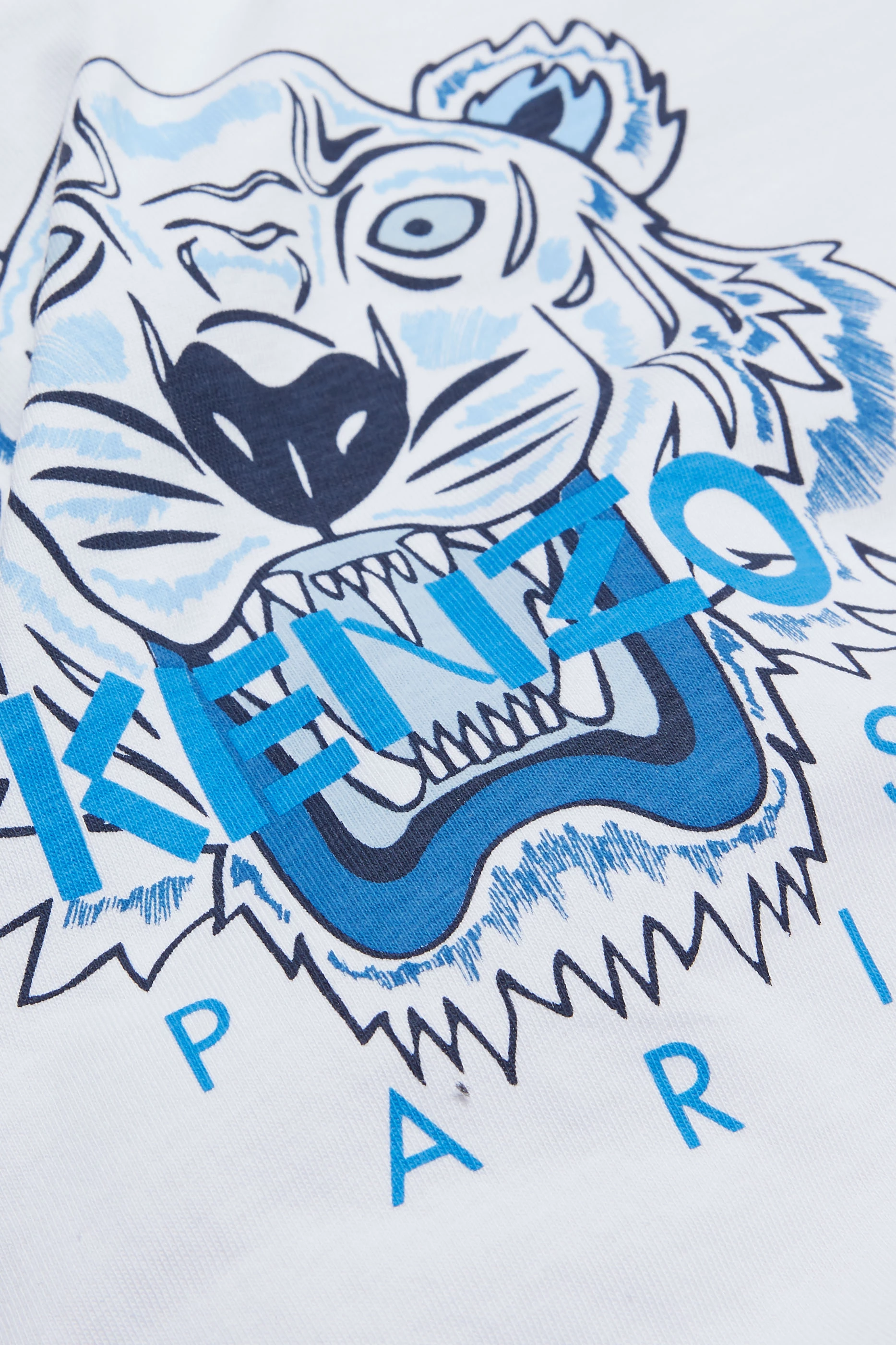 White and blue kenzo t shirt discount