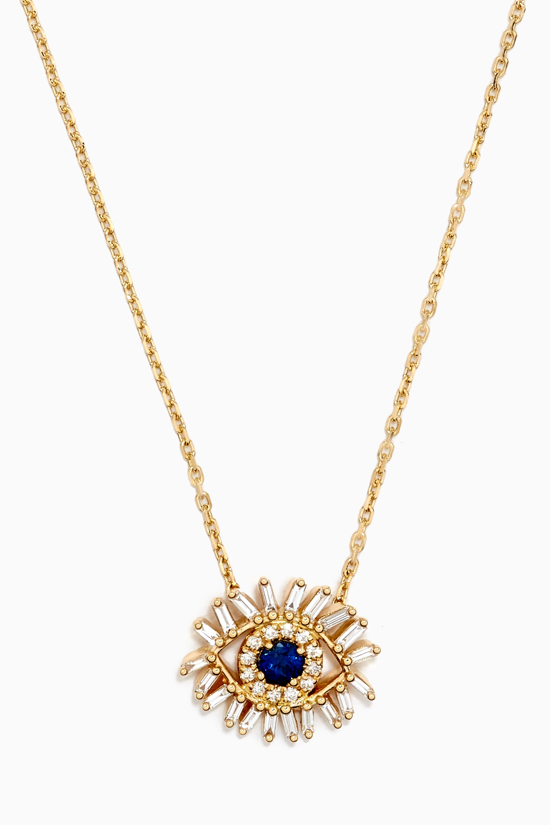Buy Suzanne Kalan Yellow Mini Evil Eye Blue Sapphire Necklace in