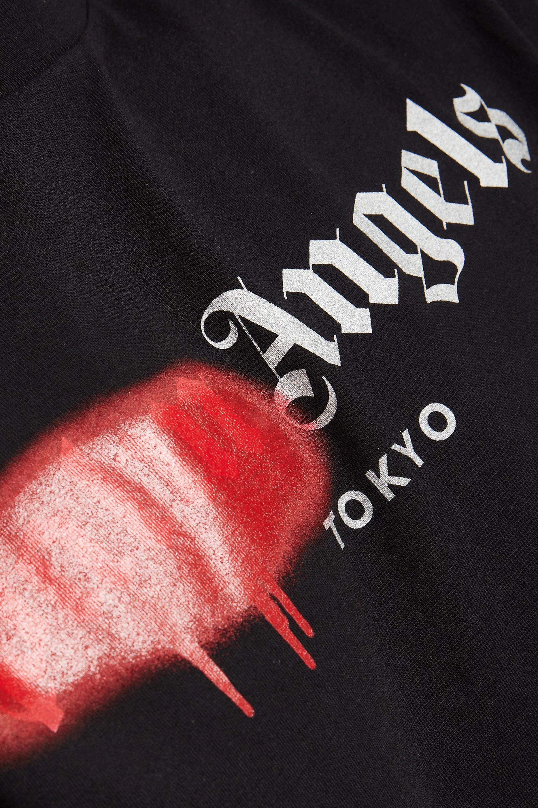 Buy Palm Angels Black Tokyo Sprayed Logo Cotton T-Shirt For