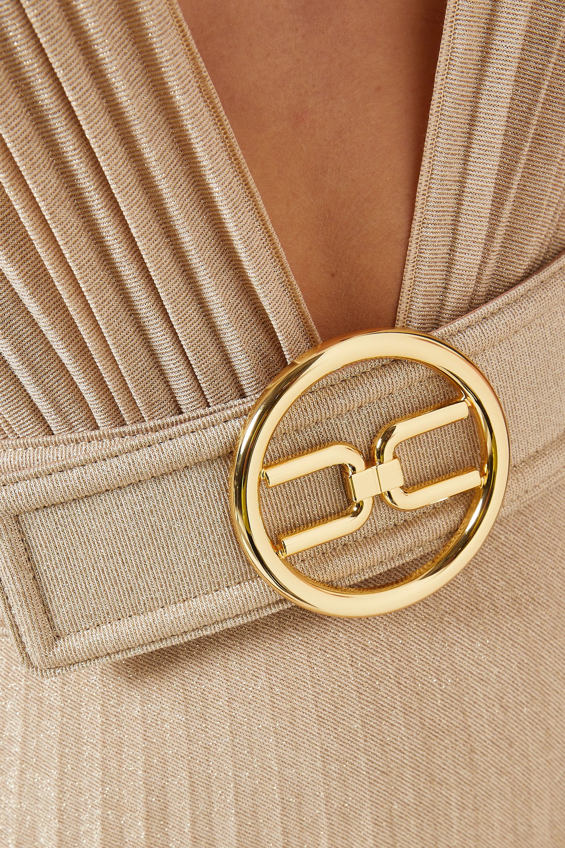 【ELIZABETTA FRANCHI】新作 シャツドレス スリット カフス Gold ELIZABETTA FRANCHI】新作 シャツドレス スリット カフス Gold