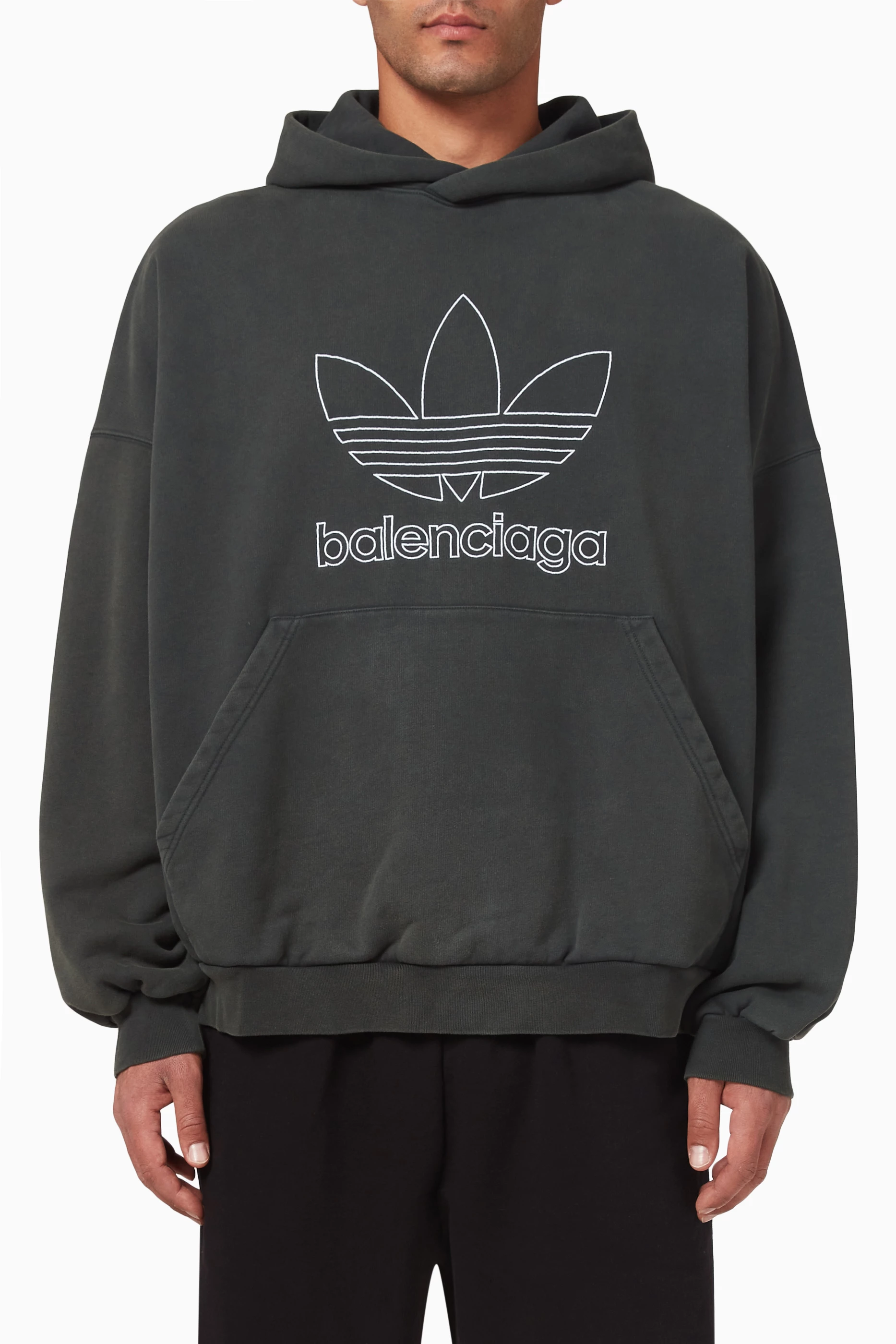 Buy Balenciaga Green x Adidas Large Fit Hoodie in Cotton