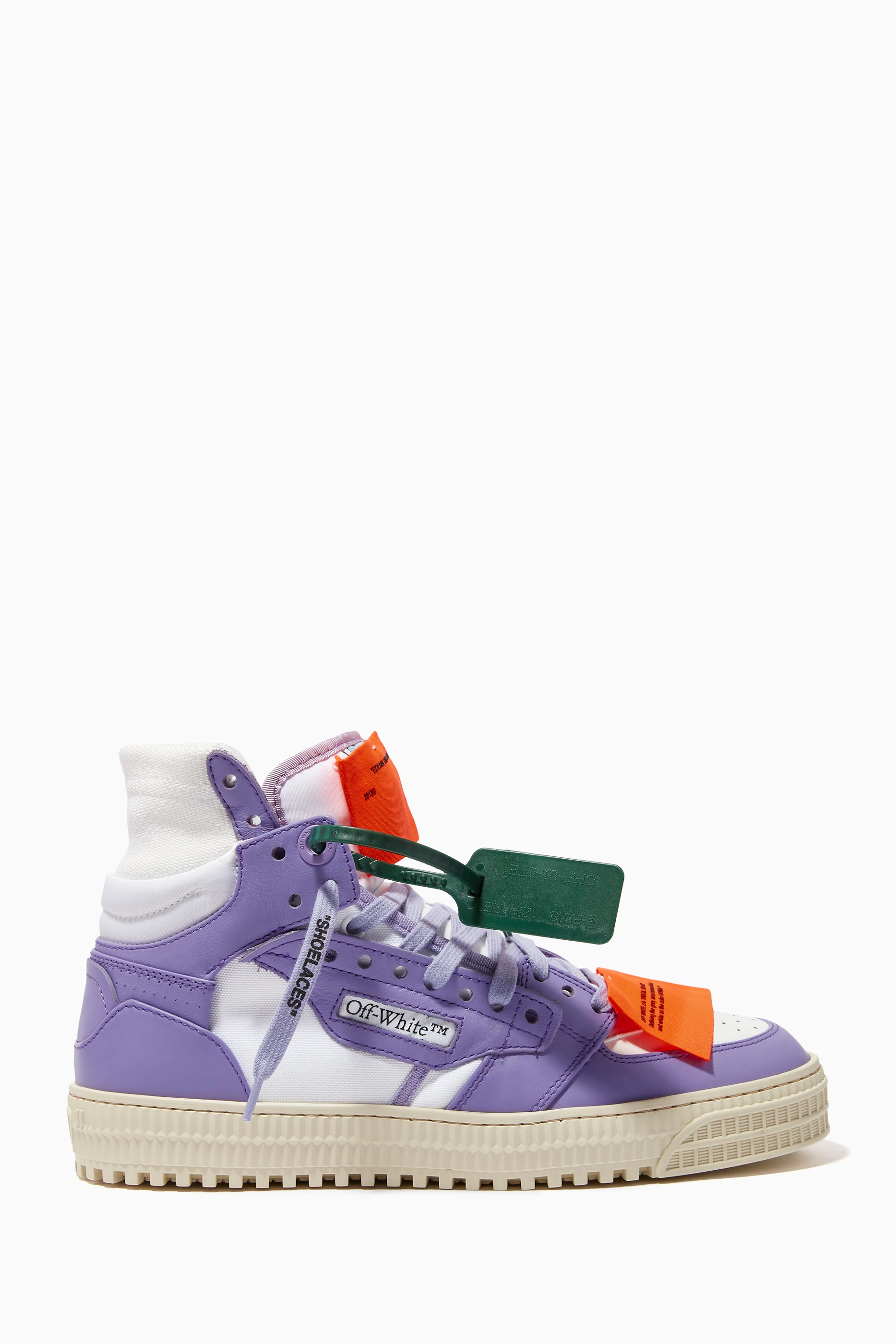 Buy Off-White Purple Court Sneakers in Calf Leather For Women