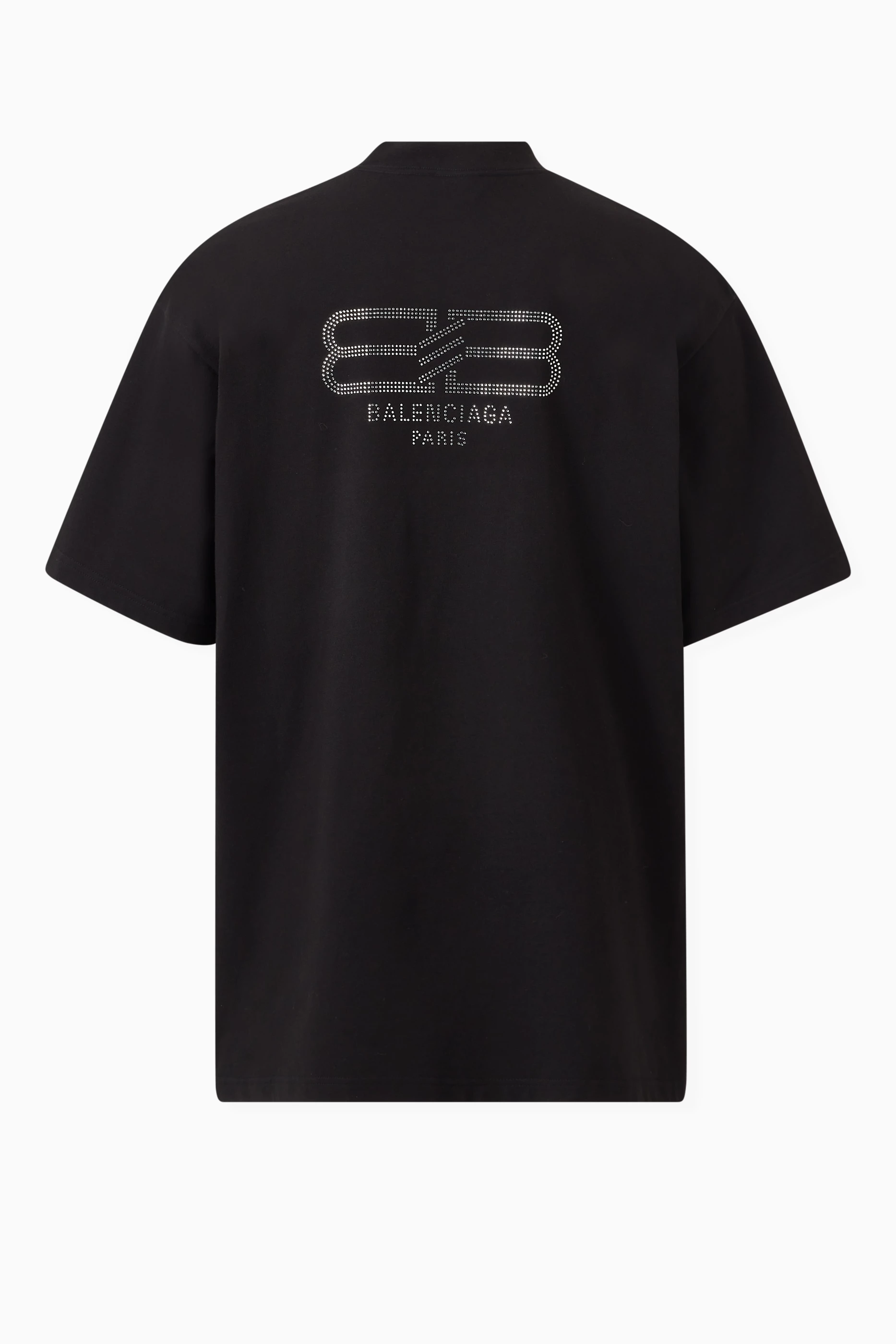 Buy Balenciaga Black BB Paris Strass Medium Fit T-shirt in