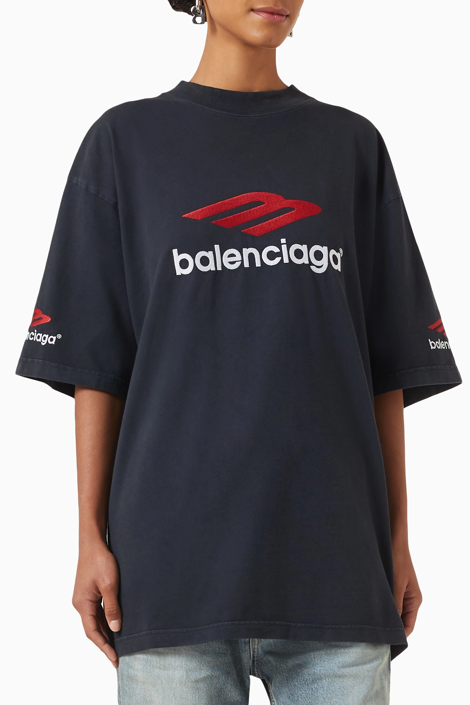 Buy Balenciaga Black 3B Sports Icon Medium-fit T-Shirt in