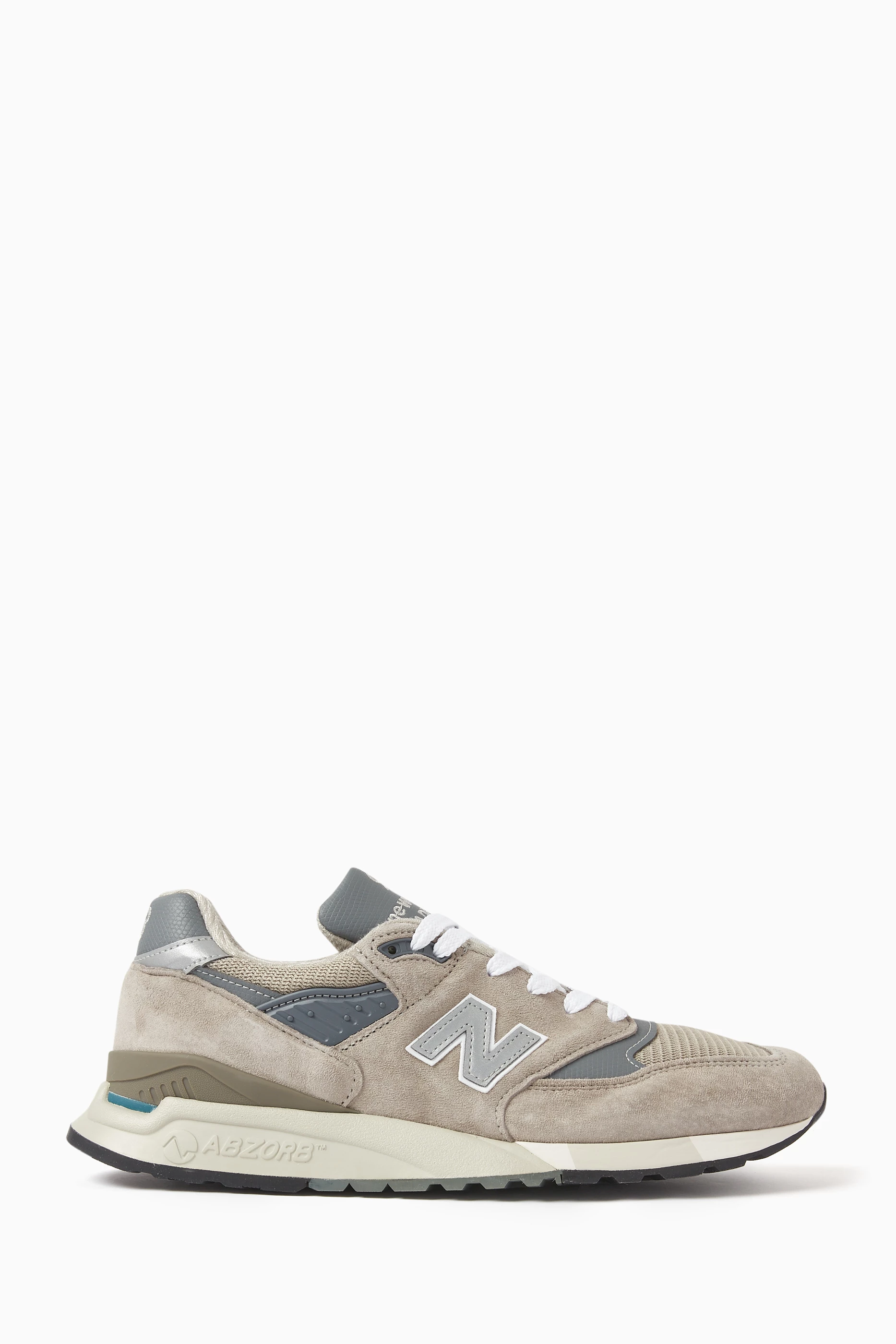Buy New Balance Grey 998 Made in USA Sneakers in Suede Mesh For Men Online Ounass Qatar