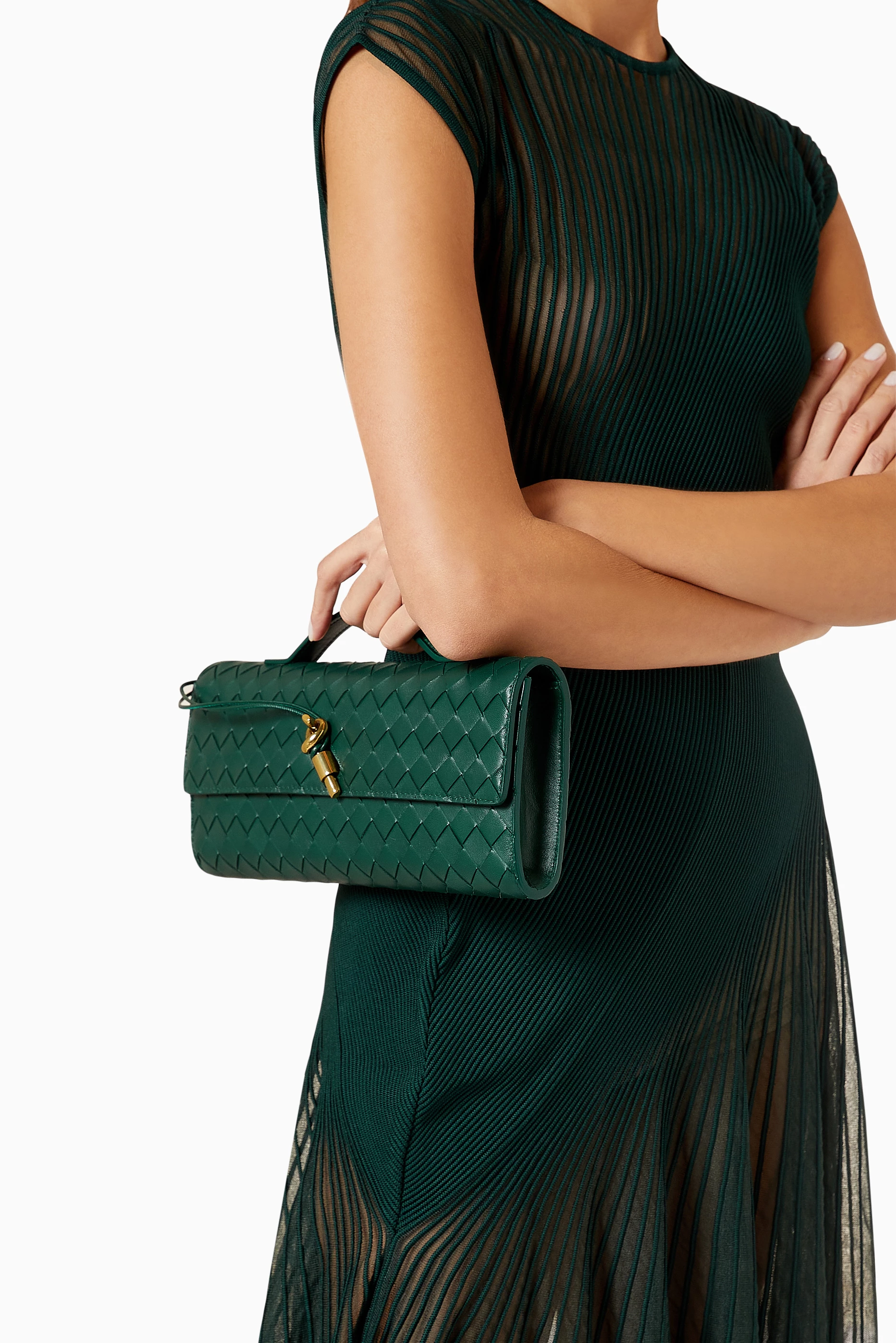 BOTTEGA VENETA ロングアンディアーモクラッチ 大人気 ブラック Long Andiamo イントレチャートレザー クラッチ