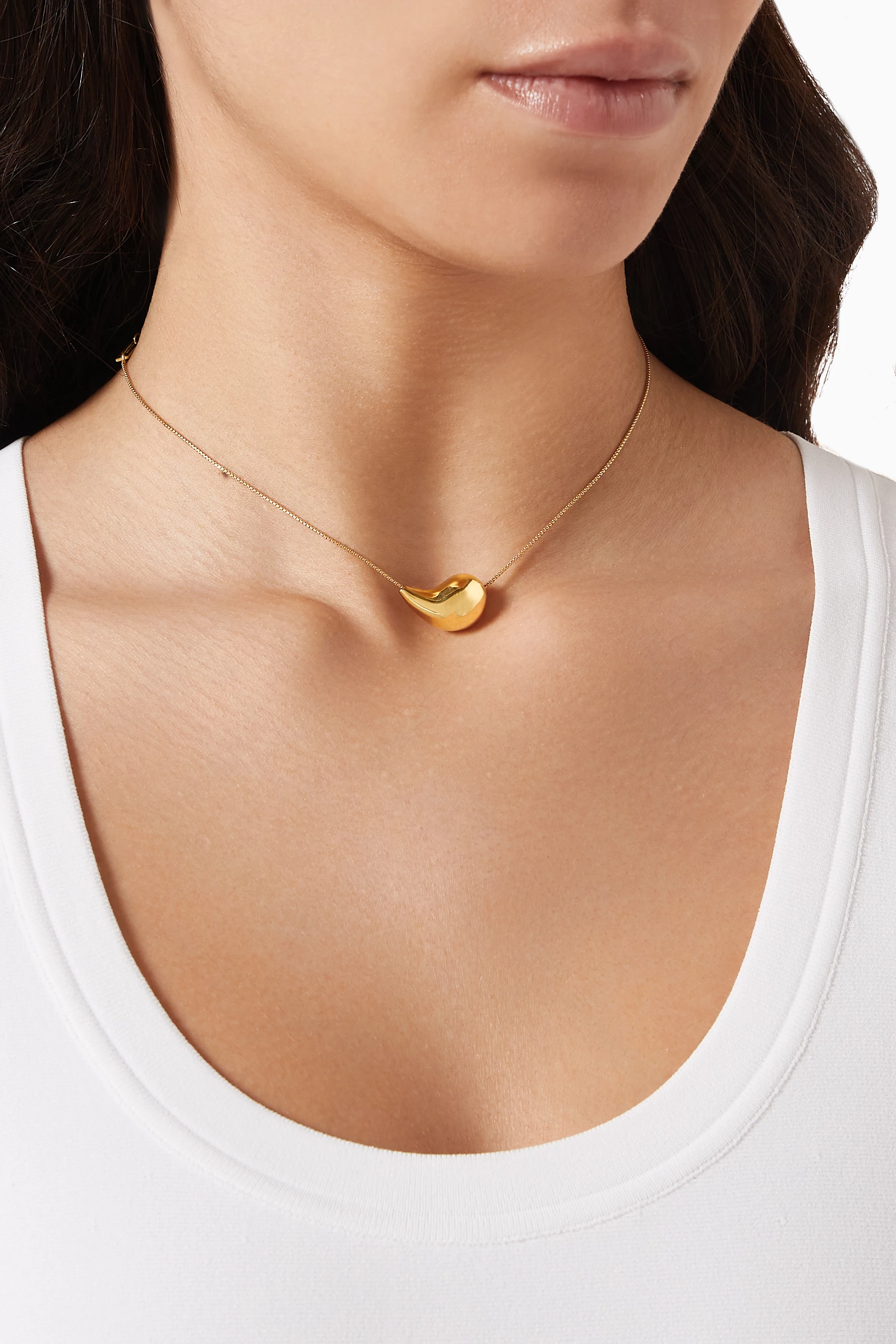 Buy Bottega Veneta Gold Drop Pendant Necklace in 18kt Gold-plated Silver  For Women Online | Ounass Qatar