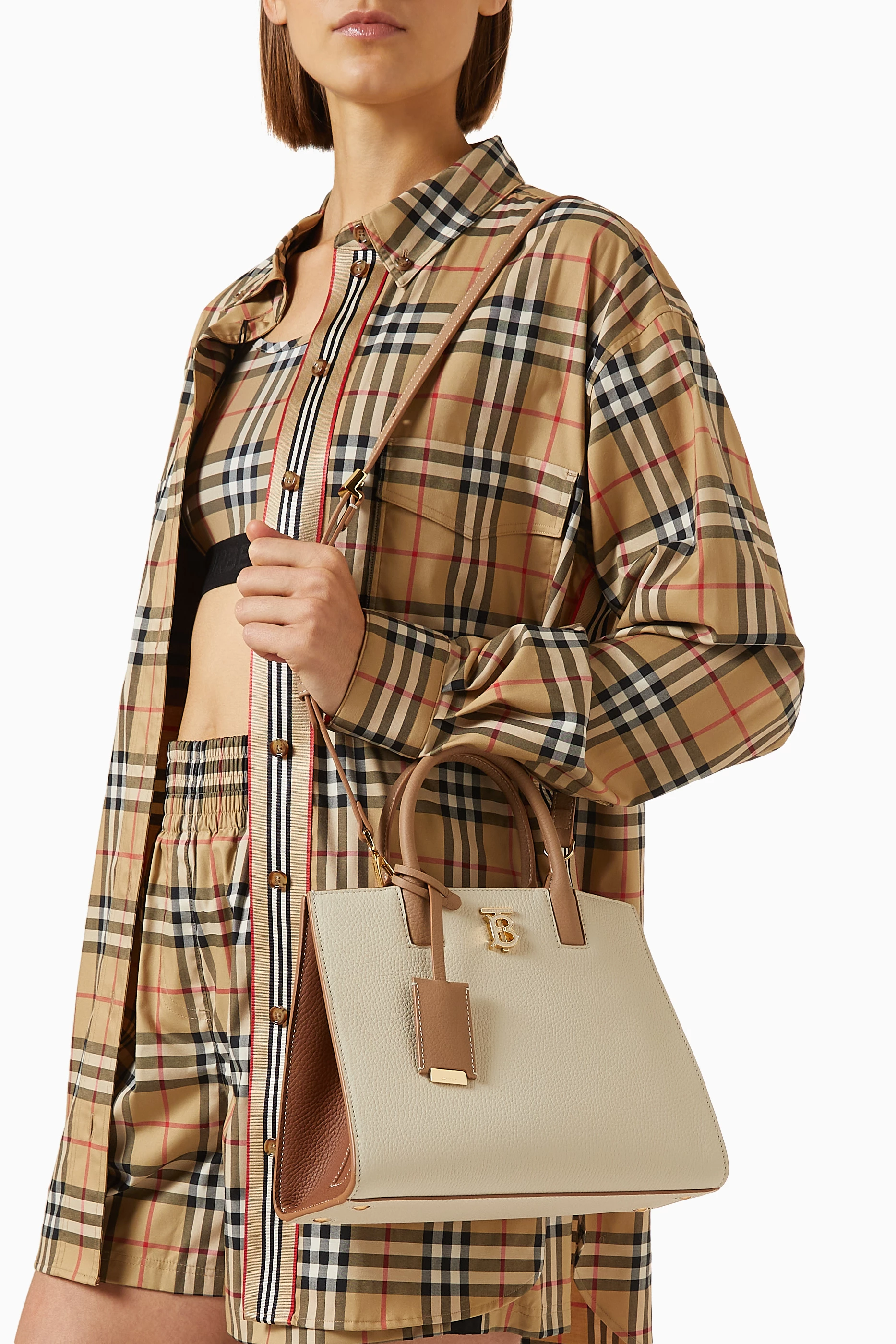 【BURBERRY】MINI FRANCES BAG BURBERRY Mini Frances Bag Embossed Cloud Grey Leather | COCOON